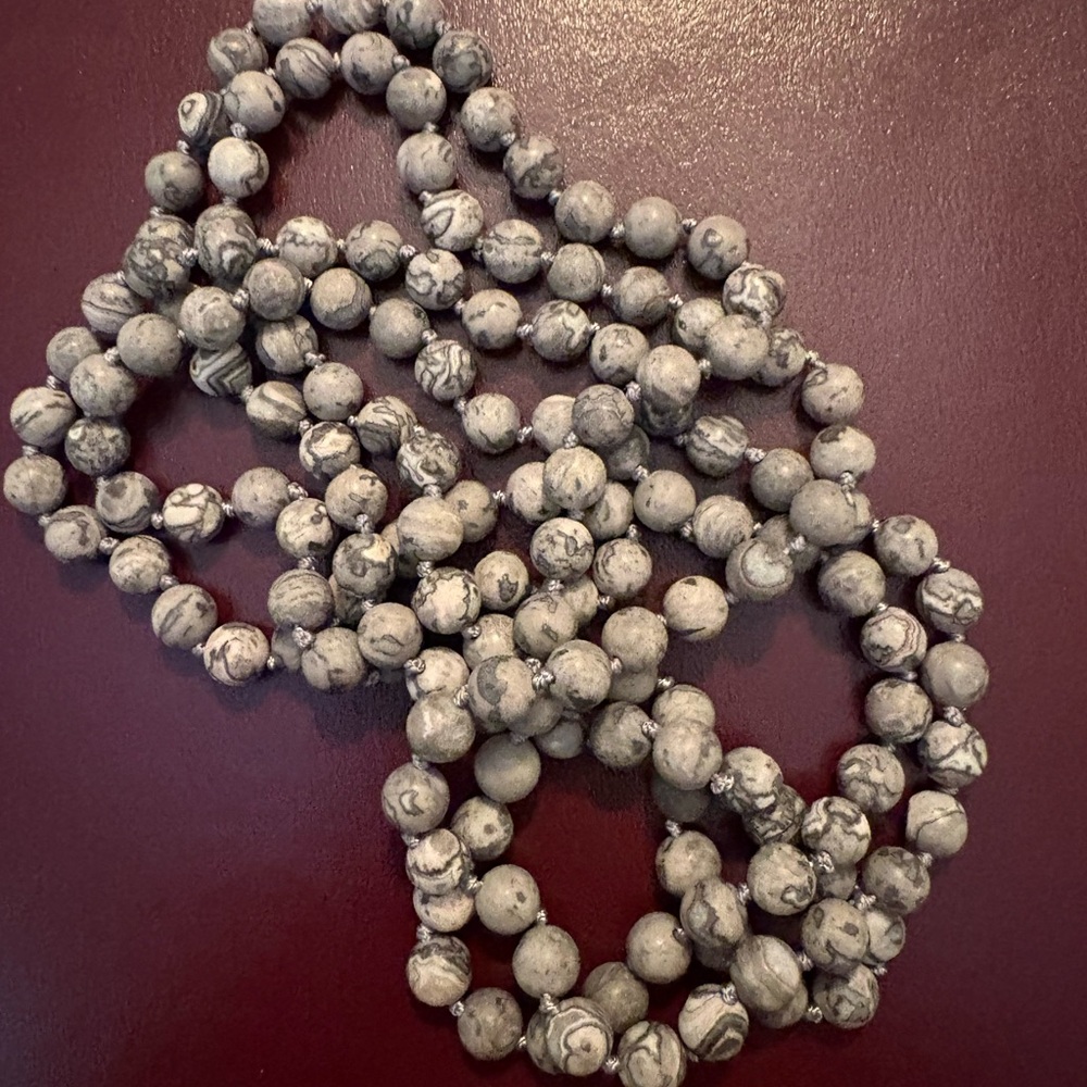 Elegant Gray Beaded Necklace